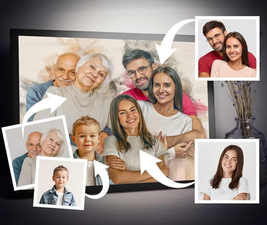 Custom Personalised Digital Portrait from Photo, Colored Memorial Digital Portrait , Memorial Sympathy Gift, Keepsake Art