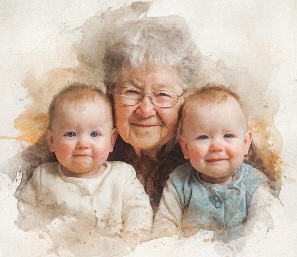 Custom Personalised Digital Portrait from Photo, Colored Memorial Digital Portrait , Memorial Sympathy Gift, Keepsake Art